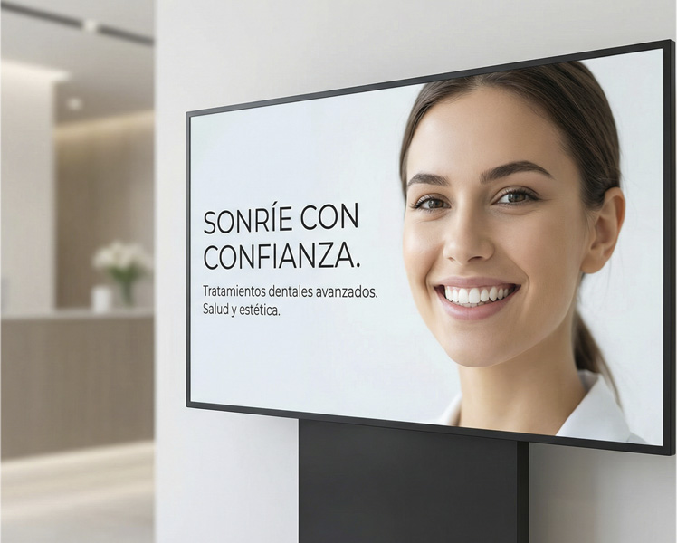 Pantalla publicitaria en una estancia